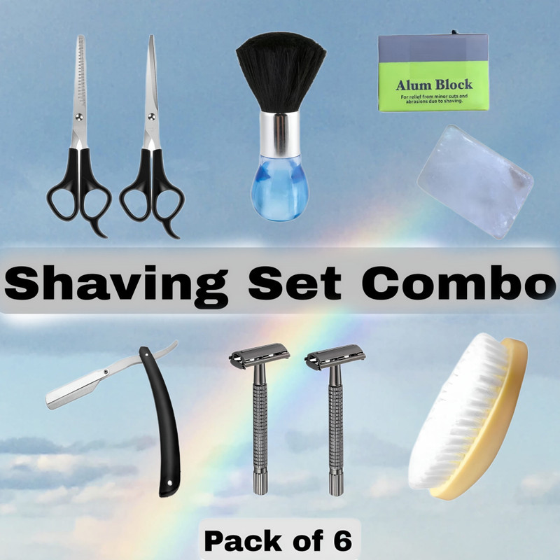 Elecsera 8 in 1 Shaving Kit for men with Travel Pouch | Gifts for men(8 Items in the set)