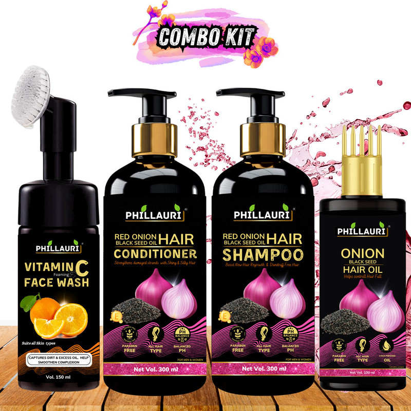 Phillauri Hair Care Kit, Hair Oil, Shampoo, Conditioner and Facewash Combo kit(4 Items in the set)