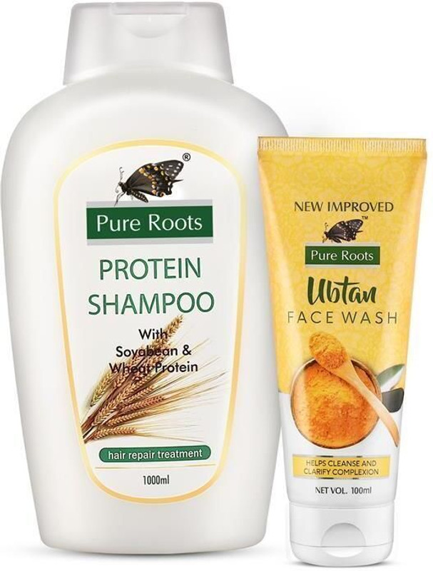 Pure Roots Herbals Protein Shampoo 1000ml with 100ml Face Wash(2 Items in the set)