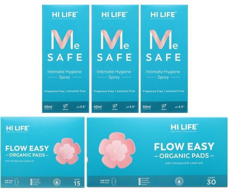 Hi Life 45 EASY ORGANIC PADS Sanitary(5 Items in the set)