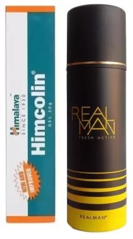 HIMALAYA Himcolin Gel +FRESH ACTIVE Deodorant Spray (150ml)  (2 Items in the set)