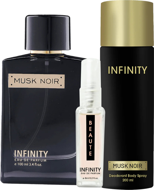 INFINITY Musk Noir EDP Perfume 100ml,Musk Noir Deodorant 200ml,Beaute Pocket Perfume 8ml(3 Items in the set)
