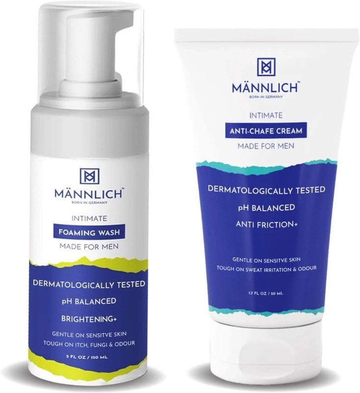 Mannlich Anti Chafing Cream (50 ml) & pH Balanced Intimate Wash (150 ml)(2 Items in the set)