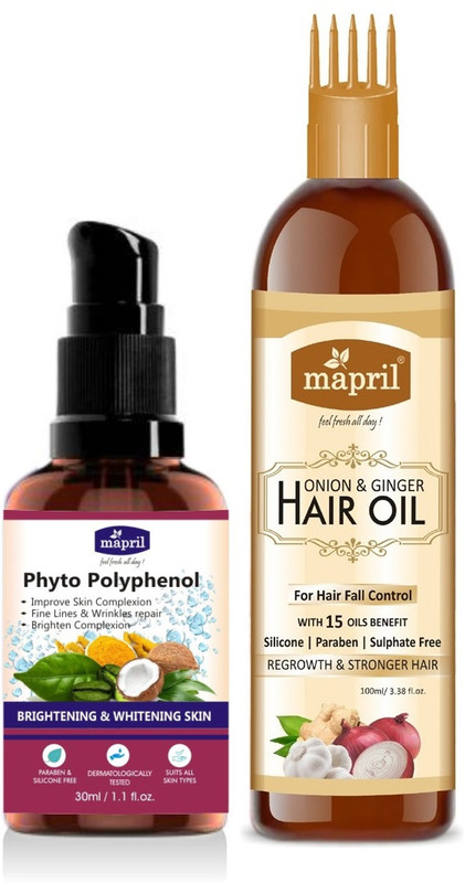MAPRIL Phyto Face Serum & Onion Hair oil for Healhty Hair & Skin (Ser-30ml+100ml-Oni)(2 Items in the set)