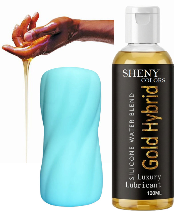 SHENY COLORS Water + Silicone Based Gold Lube with Soft Stroker Sleeve(2 Items in the set)