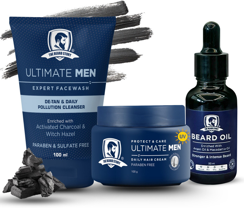 THE BEARD STORY Men’s Grooming Kit (Facewash 100 ml + Hair Cream 100 g + Beard Oil 30 ml )(3 Items in the set)