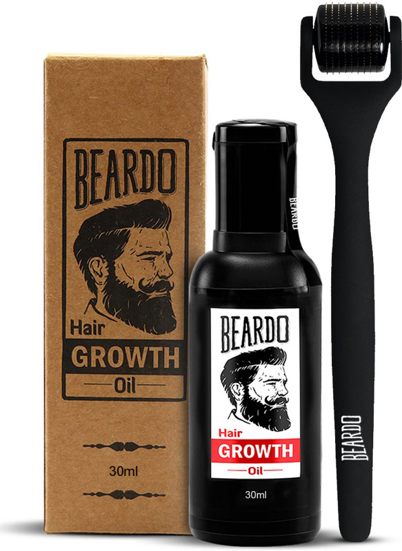 BEARDO Beard Growth Booster Regime|Activator Derma Roller I Beard and Hair Growth Oil (2 Items in the set)