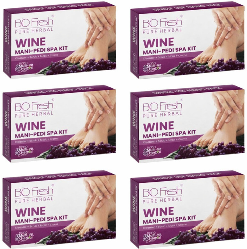 Biofresh Herbals Wine Mani-Pedi Spa Kit for Soothing and Refreshing Hand & Foot Care(6 Items in the set)