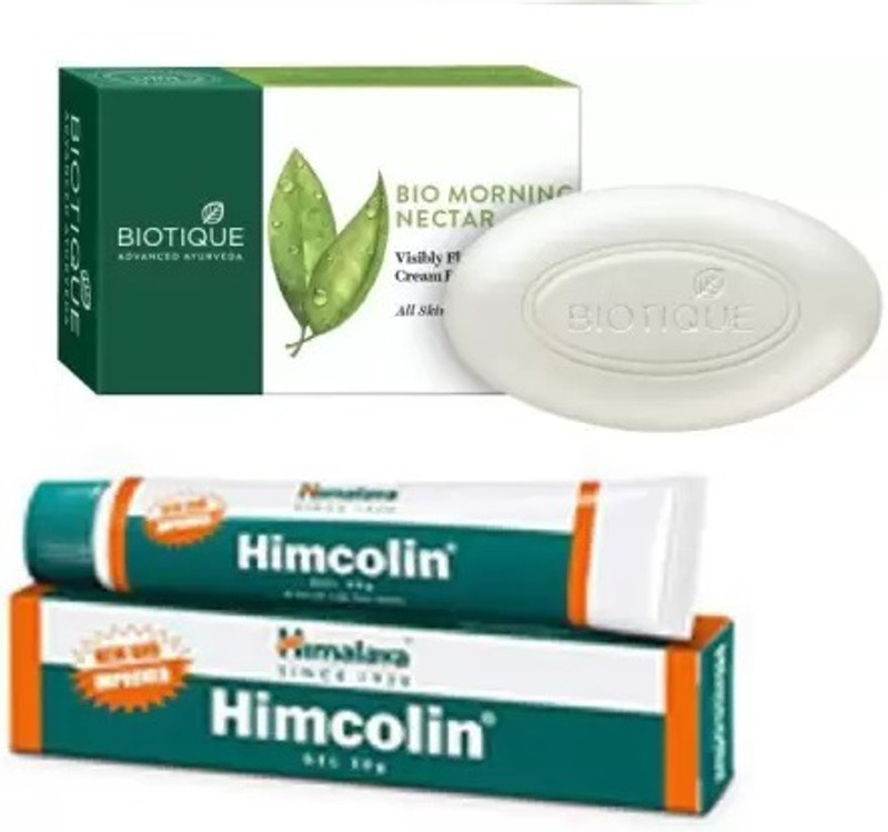 HIMALAYA Himcolin Gel 30 g with Bio Morning Nectar Visibly Flawless Skin Soap 150 gm (2 Items in the set)