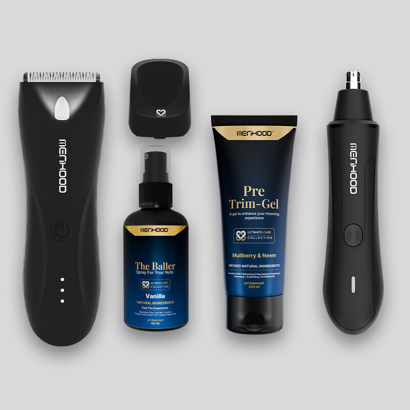 MENHOOD Updown package 1.0 Pro Black with Trimmer,Nosar,Baller,Pre trim gel.(Vanilla)(4 Items in the set)