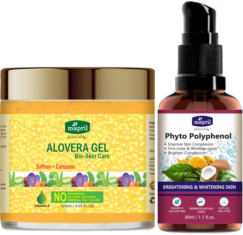 MAPRIL Phyto Serum & Aloe vera Gel with Fruit/Herbs for Bright Skin(Ser-30ml+Alo-120ml(2 Items in the set)