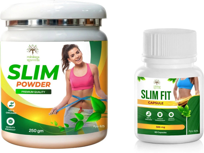 Mahakaya Ayurveda Combo Slim Powder Slim Fit Capsule(2 Items in the set)