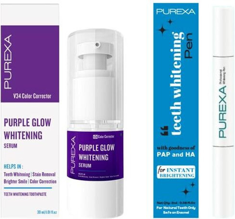 PUREXA Purple glow whitening toothpaste with whitening strips(2 Items in the set)