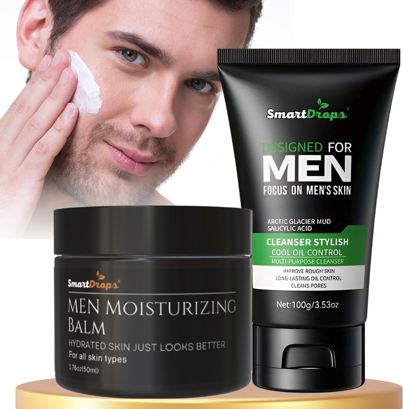 smartdrops Face Care Combo for Men - Moisturizing Face Cream & Face Cleanser Facewash(2 Items in the set)