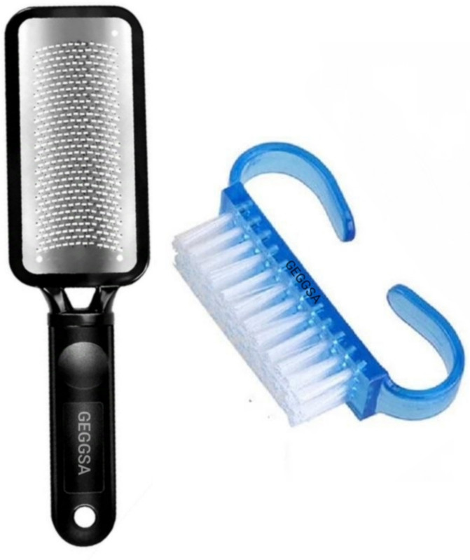 Geggsa Foot File callus Remover Tool Stainless Steel with Nail Cleaner Brush(2 Items in the set)