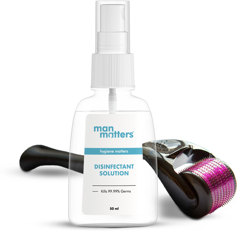 Man Matters Derma Roller with Disinfectant for Hair Growth | 540 Micro 0.5mm Titanium Needle(2 Items in the set)