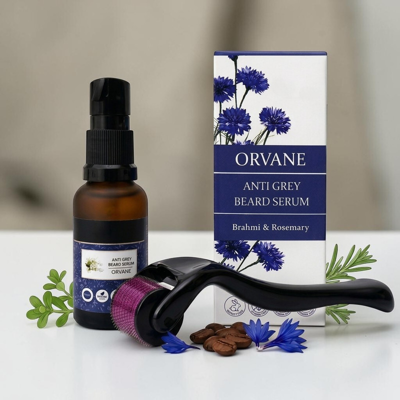 Orvane All-In-One Anti-Grey Beard Starter Kit for Men(2 Items in the set)