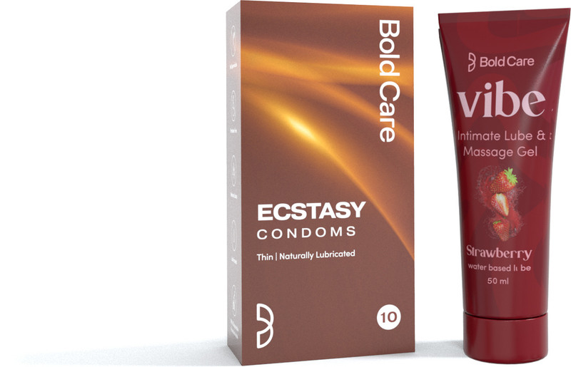Bold Care 404 Ecstasy Condoms for Men-10 Sheets with Chocolate Flavored Lubricant(50ml)(1 Items in the set)
