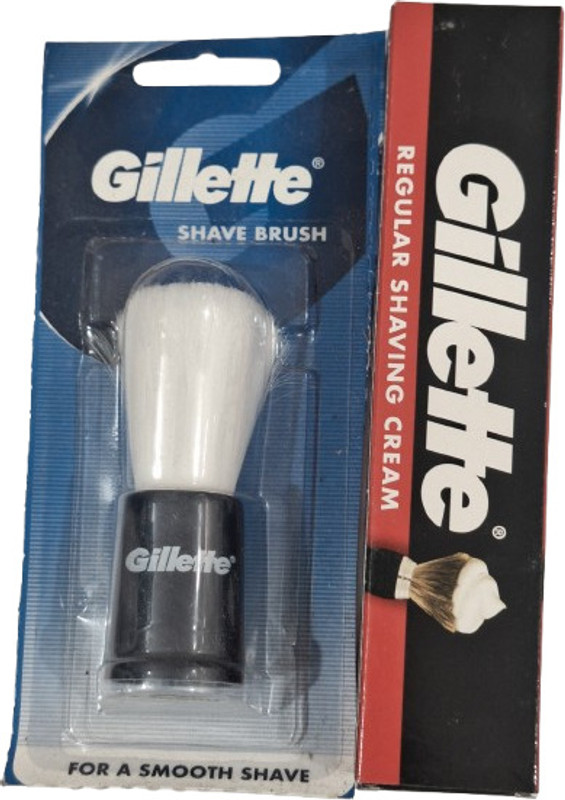 Gillette SHAVE BRUSH + REGULAR SHAVE CREAM 70G(2 Items in the set)