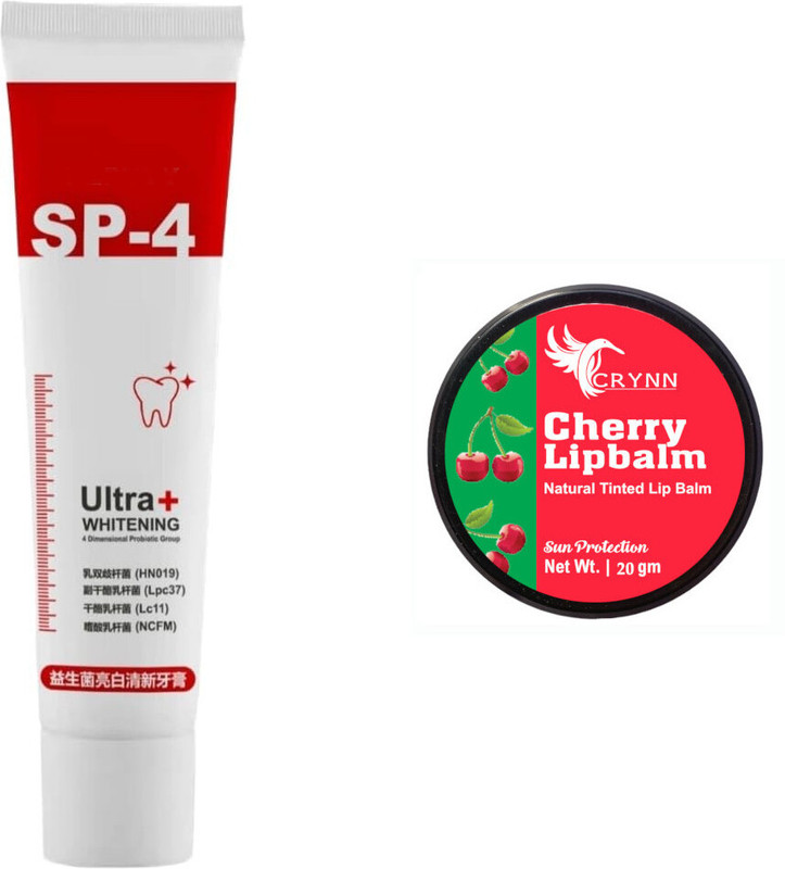 Bingeable Teeth 30Gram + Crynn Care 100% Natural Beetroot Lip Tint Balm 20gm(2 Items in the set)