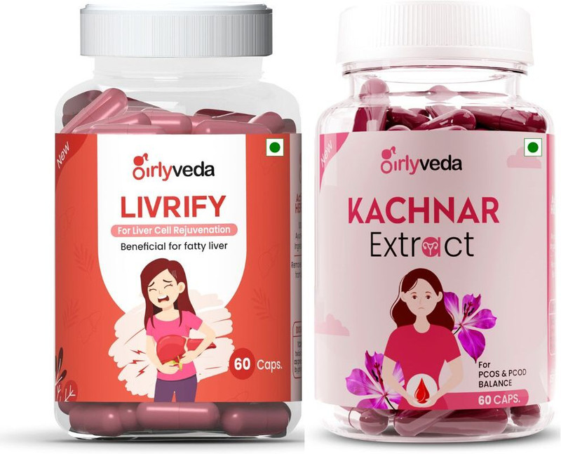 Girlyveda Whitelia Capsule with Kachnar Extract |Combo Pack| 60 Capsules Each(2 Items in the set)