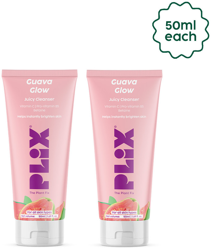 The Plant Fix Plix Guava Juicy Cleanser Gel Combo For Skin Brightening All Skin Types 50ml(2 Items in the set)