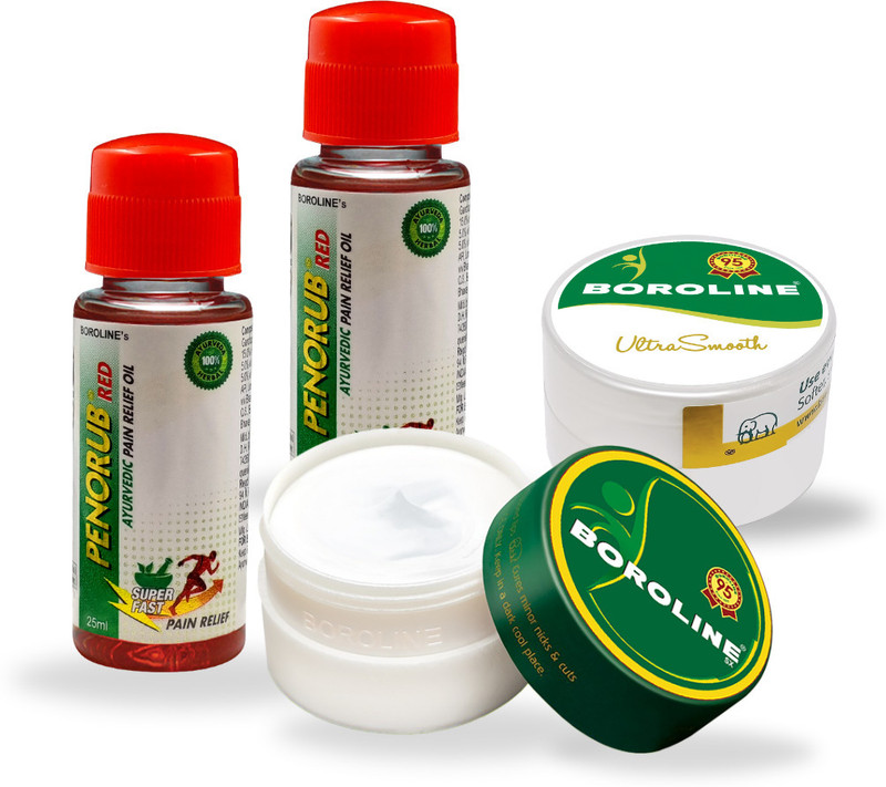 BOROLINE Penorub Red Ayurvedic Pain Relief Oil | Arthritis & Muscle Pain Relief(3 Items in the set)