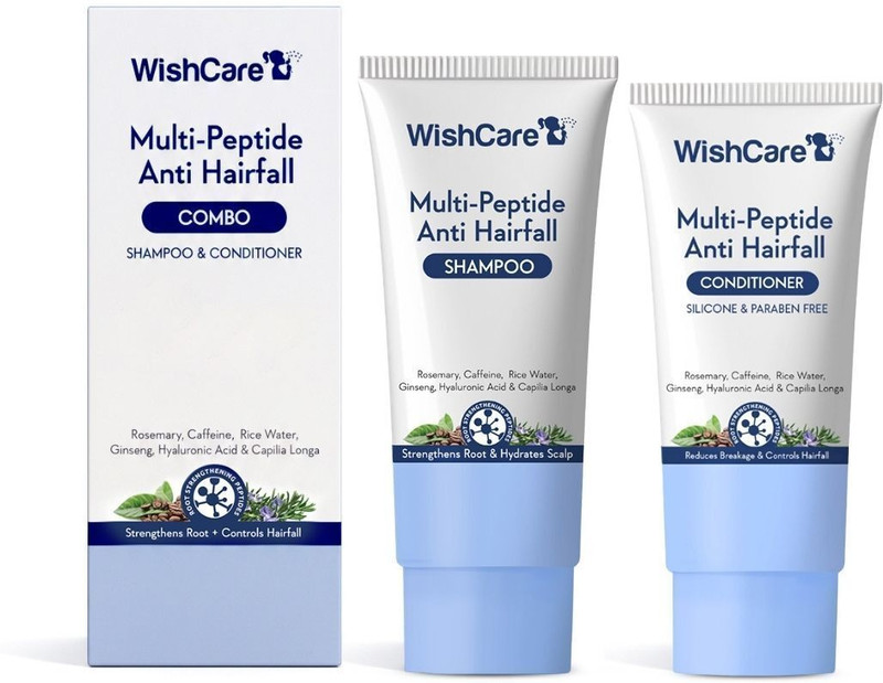 WishCare Multi Peptide Anti Hairfall Shampoo & Conditioner Combo | Rice Water, Rosemary(2 Items in the set)