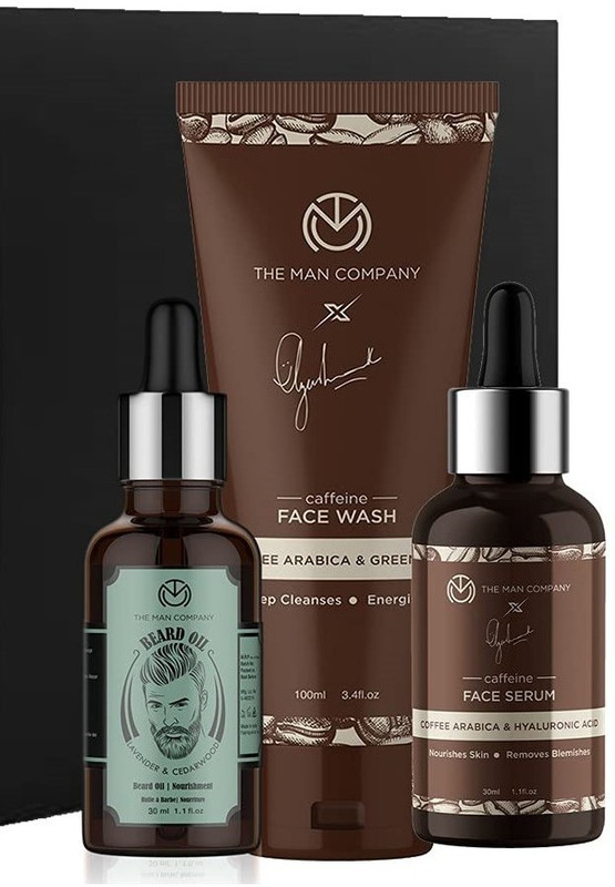THE MAN COMPANY Party Ready Combo For Deep Cleansing with Face Wash, Face Serum, & Lavender Beard Growth Oil (3 Items in the set)