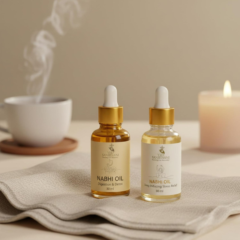 Ved Sanjeevani Couple Wellness Combo Nabhi Oil For Blooting Relif,Improve Digestion and Sleep(2 Items in the set)