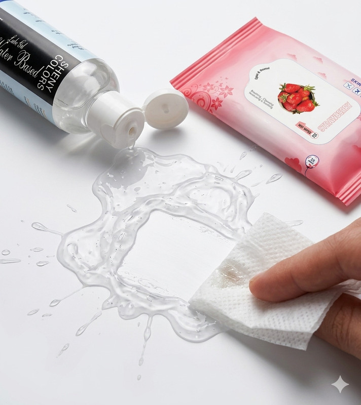 SHENY COLORS Lubricant for Smooth Experience with Fresh Strawberry Wipes(2 Items in the set)