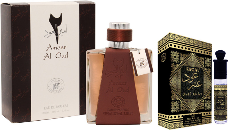 Revolve Ameer Al Oud2 Perfumes 100ml & Oudh Amber Attar 6ml(2 Items in the set)