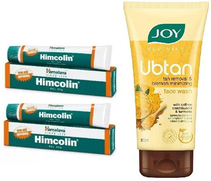 HIMALAYA Himcolin Gel ( Pack of 2 ) with Revivify Ubtan Face Wash (150 ml) (3 Items in the set)
