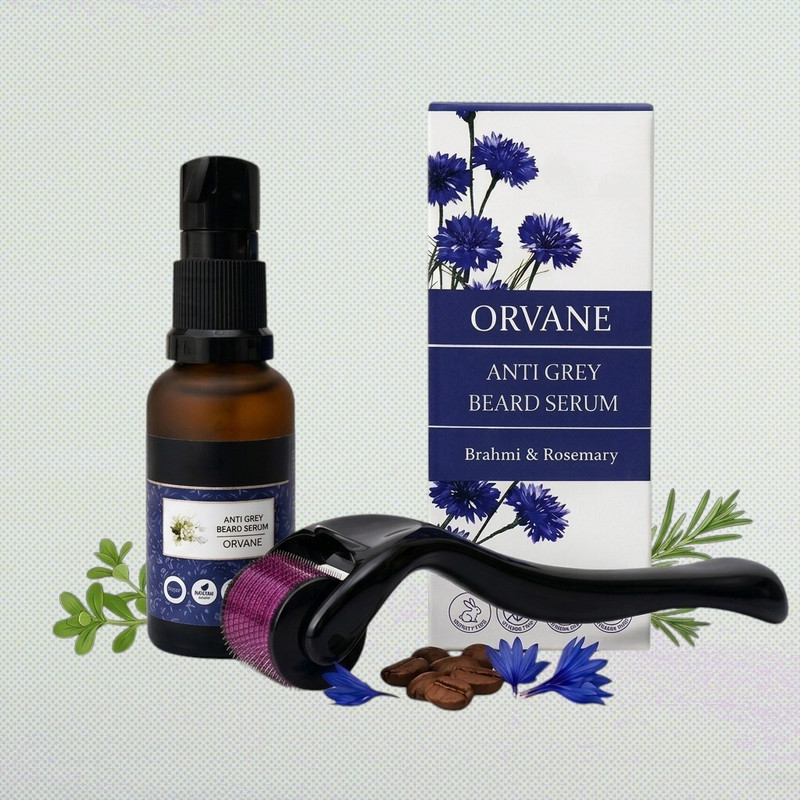 Orvane Traditional Ayurvedic Anti-Grey Beard Serum for Modern Men(2 Items in the set)