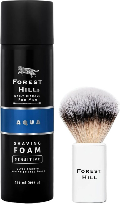 Forest Hill Set of 2 Premium Shaving Combo, Aqua Shaving Foam 266 ML & Lincoln Shaving Brush(2 Items in the set)
