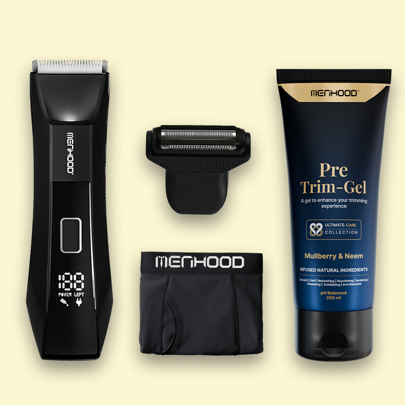 MENHOOD Maintenance Package 4.0 with Trim Gel, Replacement Blade & Boxer Brief (XXL)(4 Items in the set)
