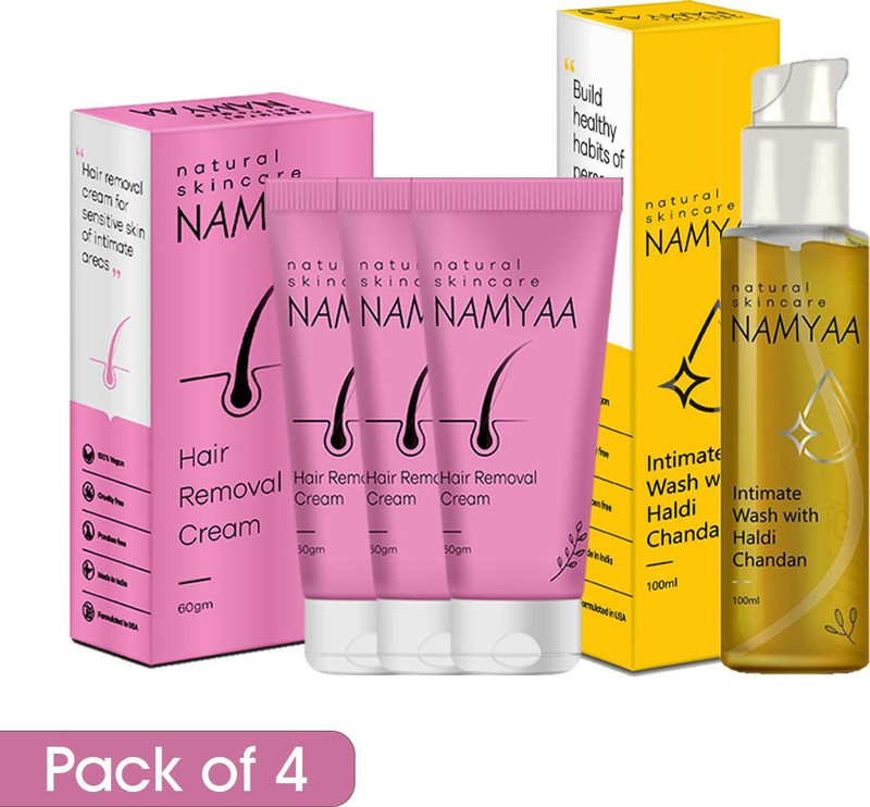 Namyaa Intimate Hygiene Care Set-Hair Removing Cream 60gm & Haldi Chandan Hygiene Wash 100ml(2 Items in the set)