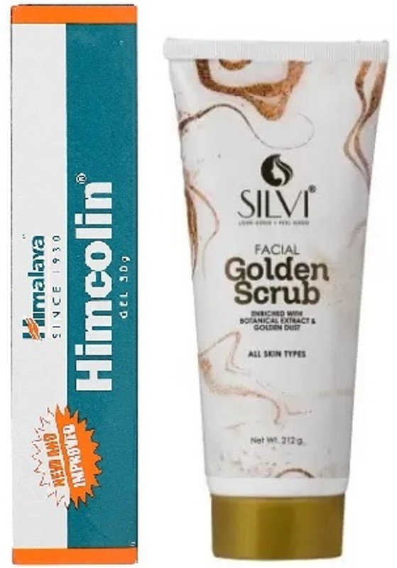 HIMALAYA Himcolin Gel 30 g with Facial Gold Scrub (212g) (2 Items in the set)