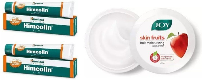 HIMALAYA HIMCOLIN GEL 30*2 with Fruit Moisturizing Skin Cream (100 ml) (3 Items in the set)