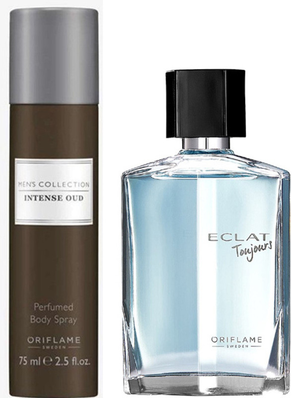Oriflame Sweden Intense oud body spray-75ml with BORN TO FLY Eau de Toilette - 50 ml.(2 Items in the set)