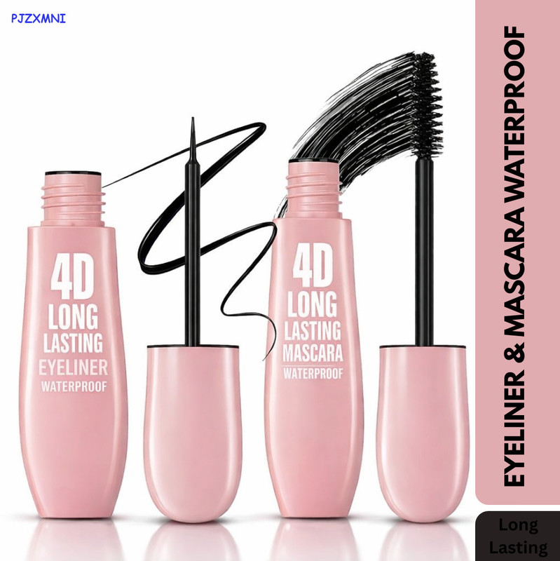 PJZXMNI Mascara | Eyeliner | Mascara Waterproof | Eyeliner Waterproof Black Finish(2 Items in the set)