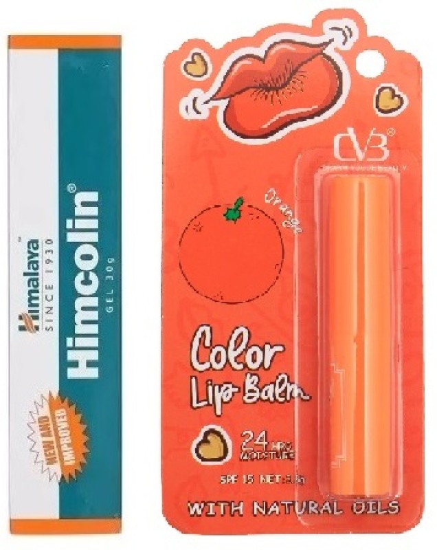 HIMALAYA himcolin gel + C-93 Colour Orange Lip Balm  (2 Items in the set)
