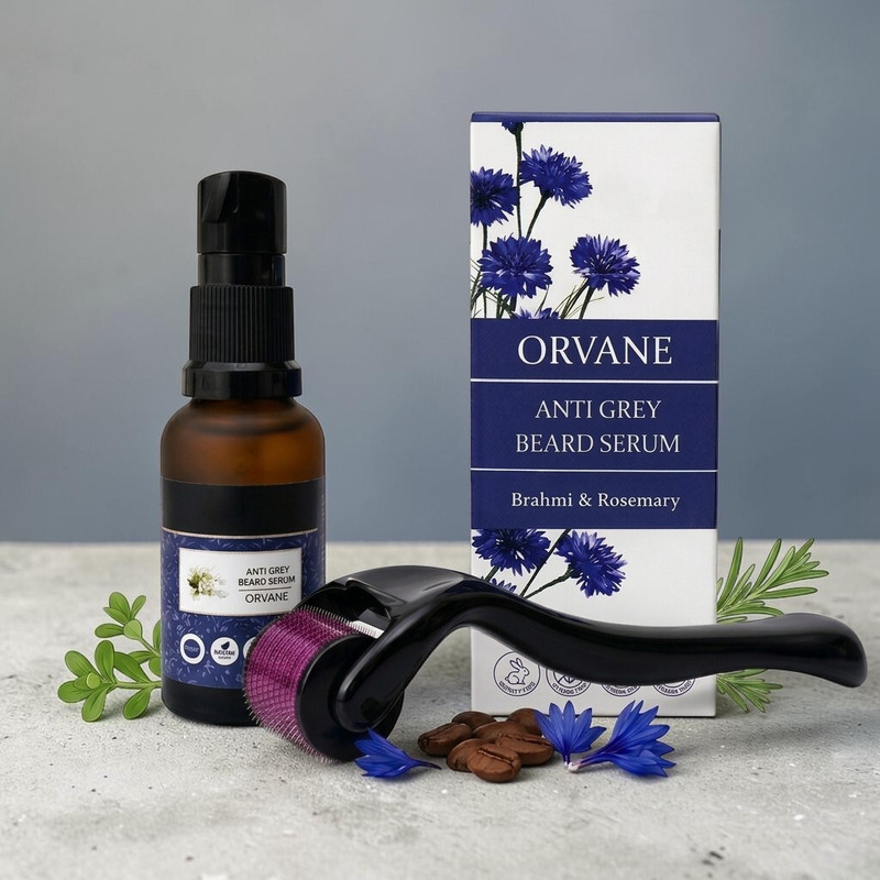 Orvane Beard Vitalizer Kit - Anti-Grey Serum with Rosemary & Brahmi(2 Items in the set)
