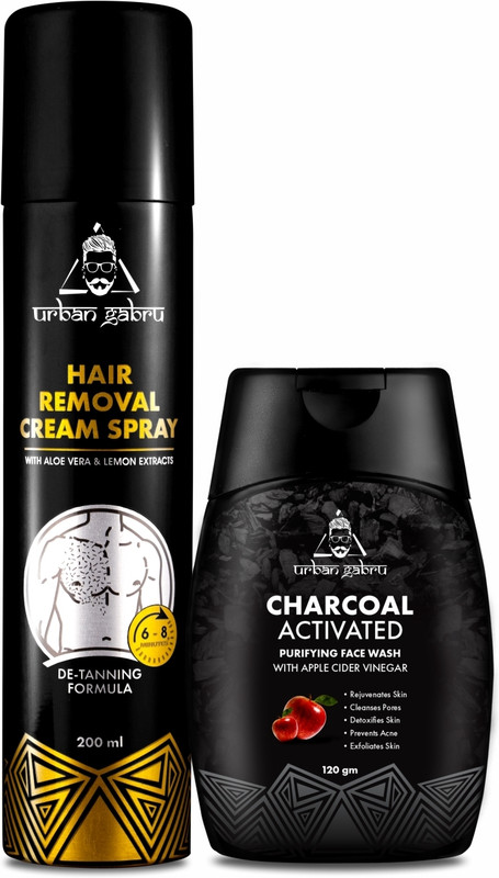 urbangabru Hair Removal Cream Spray - Lemon Extract 200 ML & Nose Strips + BHA Serum(2 Items in the set)