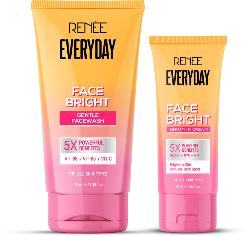 Renee Everyday Face Bright Combo - Facewash + Serum in Cream for Glowing Skin(2 Items in the set)