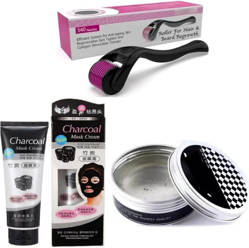 ghorela Derma Roller + Charcoal Face Mask + MG5 Hair Styling Gel (Pack of 3)(1 Items in the set)