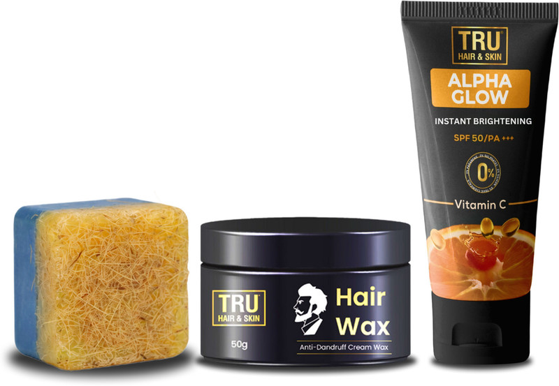 TRU HAIR & SKIN RebelX 4-in-1 Ice Blast Scrub 100gm+Hairwax 50gm+Alphaglow 25ml(3 Items in the set)