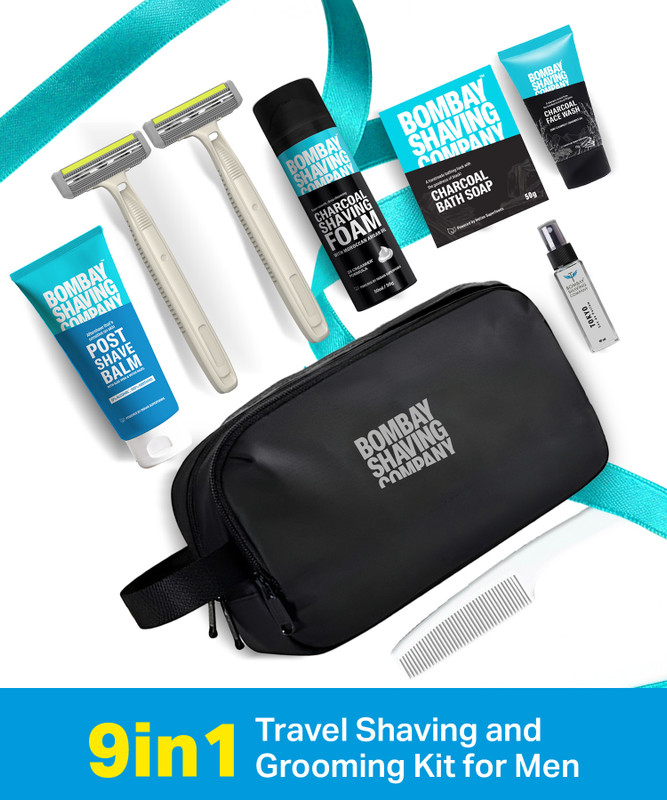 BOMBAY SHAVING COMPANY 9in1 Travel Shaving and Grooming Kit for Men(9 Items in the set)