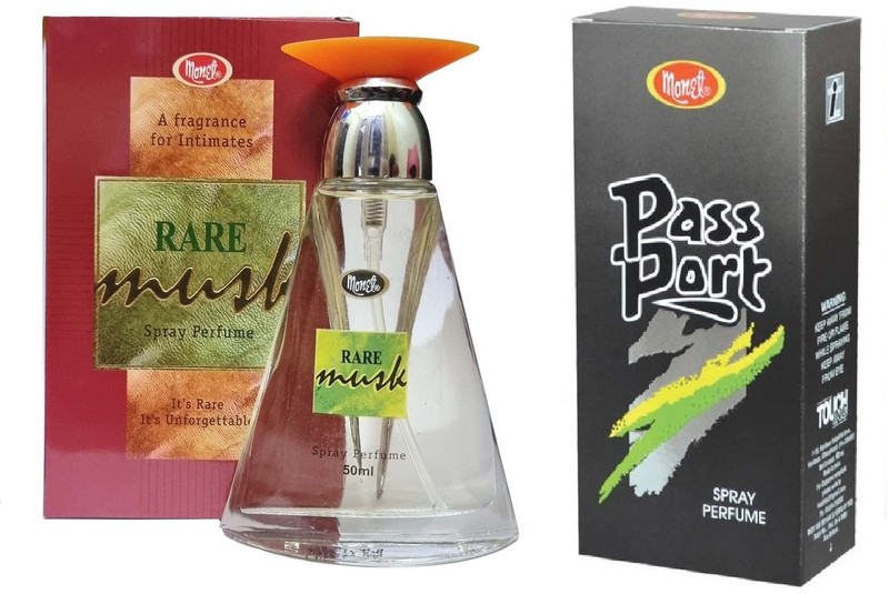 MONET 1 RARE MUSK PERFUME 50ML , 1 PASS PORT PERFUME 30ML , PACK OF 2(2 Items in the set)