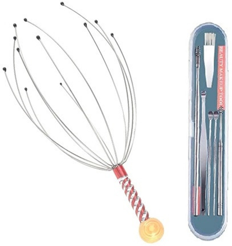 Lusty soul Hair Massager For Men And Women Head and Scalp Massager & Ear Wax Removal Tool Kit(2 Items in the set)